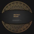 Set of vector design templates. Business card with floral circle ornament. Mandala style. Luxury Gold