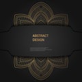 Set of vector design templates. Business card with floral circle ornament. Mandala style. Luxury Gold Royalty Free Stock Photo