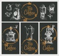 Set of design elements on the tea and coffee theme Royalty Free Stock Photo