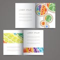 Set of vector design templates. Brochures in random colorful style. Zentangle designs. Royalty Free Stock Photo