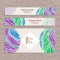 Set of vector design templates. Business card with abstract circle ornament. Royalty Free Stock Photo