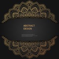 Set of vector design templates. Business card with floral circle ornament. Mandala style. Luxury Gold Royalty Free Stock Photo