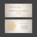 Set of vector design templates. Business card with floral circle ornament. Mandala style. Royalty Free Stock Photo