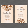 Set of vector design templates. Business card with floral ornament. Vintage style. Royalty Free Stock Photo