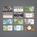 Set of vector design templates. Business card with floral ornament. Vintage style. Royalty Free Stock Photo