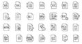 Vector Document File Icon Set with PDF PPTX JPG and XLX Formats Royalty Free Stock Photo