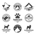 Set of vector dog logo and design elements