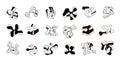 Set of vector doodle objects, abstract unusual shape Royalty Free Stock Photo