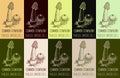 Set of vector drawing of COMMON STINKHORN in various colors. Hand drawn illustration. Latin name PHALLUS IMPUDICUS L