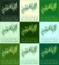 Set of vector drawing DIOSCOREA NIPPONICA in various colors. Hand drawn. The Latin name is DIOSCOREA NIPPONICA MAKINO.