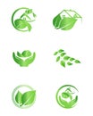 Set of vector eco icons. Ecological environment logo.