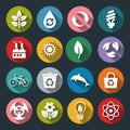 Set of vector Eco Icons in flat style Royalty Free Stock Photo