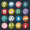 Set of vector Eco Icons in flat style Royalty Free Stock Photo