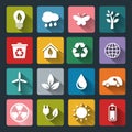 Set of vector Eco Icons in flat style Royalty Free Stock Photo