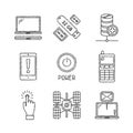 Set of vector electronics icons and concepts in sketch style Royalty Free Stock Photo