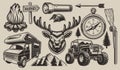 Set of vector elements for camping theme