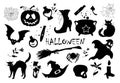 A set of vector elements for Halloween. Royalty Free Stock Photo