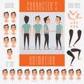 Set of vector elements for character animation Royalty Free Stock Photo