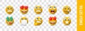 Set of vector emotion icons. Happy, sad emoji faces Royalty Free Stock Photo