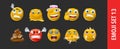 Set of vector emotion icons. Happy, sad emoji faces. Yellow cartoon characters Royalty Free Stock Photo