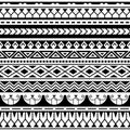 Set of vector ethnic seamless pattern. Ornament bracelet in maori tattoo style. Royalty Free Stock Photo
