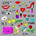 Set of vector fashion patches elements Royalty Free Stock Photo