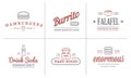Set of Vector Fastfood Fast Food Elements Icons and Equipment as Illustration can be used as Logo Royalty Free Stock Photo