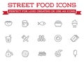 Set of Vector Fastfood Fast Food Icons Royalty Free Stock Photo