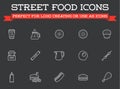 Set of Vector Fastfood Fast Food Elements Icons and Equipment Royalty Free Stock Photo