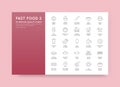 Set of Vector Fastfood Fast Food Elements Icons and Equipment as Royalty Free Stock Photo