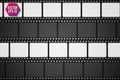 Set of vector film strip isolated on transparent background. Royalty Free Stock Photo