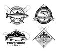 Set of vector fishing logo, badges and design elements