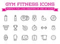 Set of Vector Fitness Aerobics Gym Elements and Fitness Icons