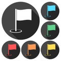 Set of vector flags. Multicolor icons for web pages, games, presentations Royalty Free Stock Photo