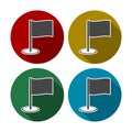 Set of vector flags. Multicolor icons for web pages, games, presentations Royalty Free Stock Photo