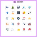 Stock Vector Icon Pack of 25 Line Signs and Symbols for data cloud, cloud computing, device, transport, riding