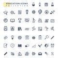 Education flat icons set Royalty Free Stock Photo