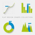 Set of vector flat design statistics charts and graphs Royalty Free Stock Photo