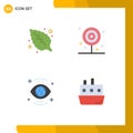 Modern Set of 4 Flat Icons and symbols such as environment, global, breakfast, food, view