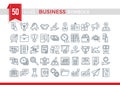 Set Vector Flat Line Business Symbols.