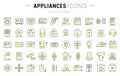 Set Vector Flat Line Icons Appliance Royalty Free Stock Photo