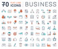 Set Vector Flat Line Icons Business Royalty Free Stock Photo