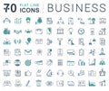 Set Vector Flat Line Icons Business Royalty Free Stock Photo