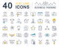 Set Vector Flat Line Icons Business Training Royalty Free Stock Photo