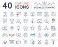 Set Vector Flat Line Icons Business Training Royalty Free Stock Photo