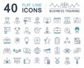 Set Vector Flat Line Icons Business Training Royalty Free Stock Photo