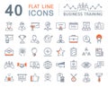 Set Vector Flat Line Icons Business Training Royalty Free Stock Photo