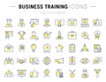 Set Vector Flat Line Icons Business Training Royalty Free Stock Photo