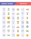 Set Vector Flat Line Icons Business Training Royalty Free Stock Photo