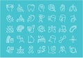 Set Vector Flat Line Icons Diseases Royalty Free Stock Photo